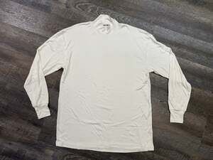 Vintage WinterSilks Mens Long Sleeve Ivory crew/mock neck Size XL 100% Silk